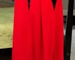 Pauline Trigere Red Wool Cape