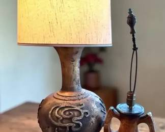 Antique Bronze Finish Urn Style Table Lamps