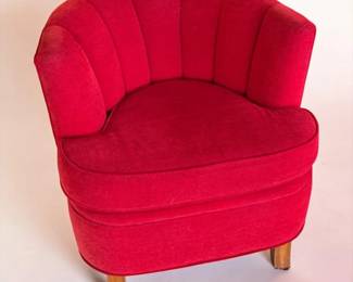 Custom Made Hollywood Regency Style Barrel Accent Chair