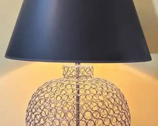 Decorative Table Lamp with Wireringlet Mesh Base