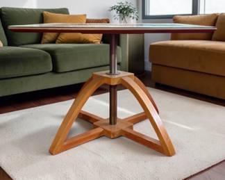 John Keal Adjustable Table designed for Brown Saltman w 4 Chairs