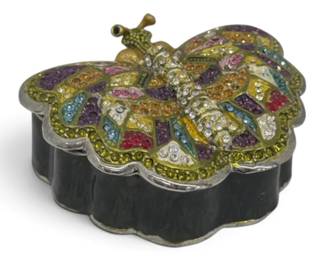 Butterfly Enamel Trinket Box