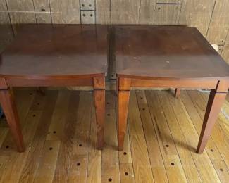 Two Matching Wood End Tables