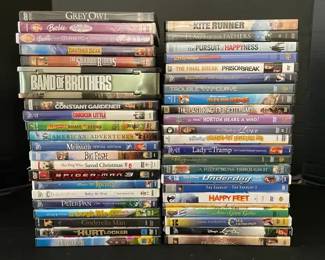 Collection of Childrens Mature DVDs Disney, Barbie, Spiderman, Spielberg, More