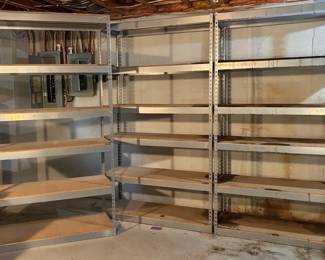3 Metal Plywood Shelving Units