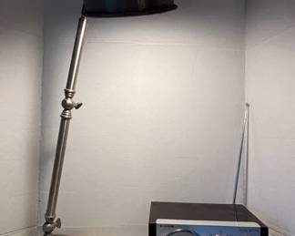 Vintage Industrial Articulating Metal Desk Lamp Curtis AMFM Radio