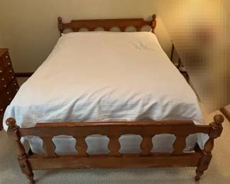 Vintage Wood Headboard Footboard Bed Frame. Mattress Optional
