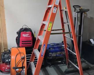 Werner Fiberglass Step Ladder Industrial Electric Fan