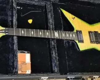Dimebag Darrell Dean Razorback Electric Guitar Green Lightning Finish with Hard Case