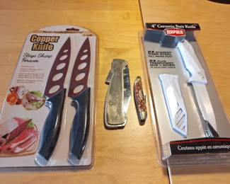 5Piece Knife Collection Rapala Ceramic, Copper Kitchen Knives Pocketknives