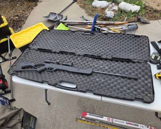 Scoped Airsoft with Black Synthetic Stock Hard Carrying Case