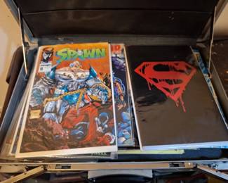 Spawn, Superman Assorted Comic Book Collection with Storage Case
