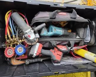 Hvac Tool Lot Milwaukee, Makita, Craftsman, Angle Grinder Refrigeration Gauges