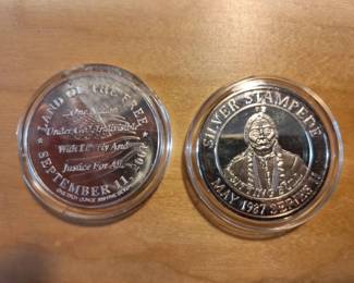2 One Troy Ounce .999 Fine Silver Commemorative Rounds September 11 Sitting Bull