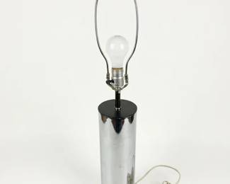 Vintage MCM Chrome Cylinder Table Lamp No Shade 31 Tall