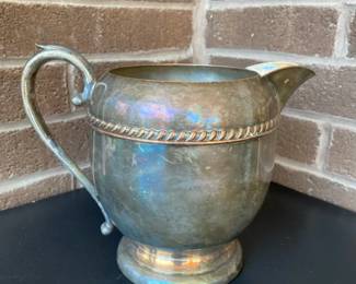 Vintage Sheridan Silver Company Silverplate on Copper Pitcher W Ice Guard