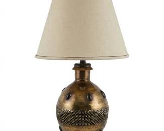 Giant MoorishStyle Brass Enamel Table Lamp 42 Tall