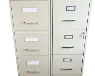 4Drawer Metal Vertical Filing Cabinets Set of 2 TanBeige Office Organizers