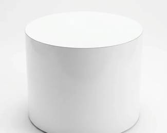 Vintage White Drum Coffee Side Table
