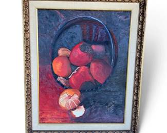 Signed Sheila Hack 1964 Still Life Original Oil Painting Gilt Frame 28 x 34 Read