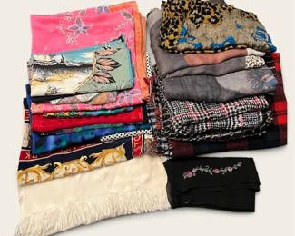 Sensational Scarf Lot 21 Pcs 100 Silk, Woven, Knit