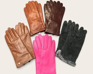 Womens Leather Gloves Lands End EZ Touch, LambskinCashmere, More