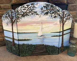 Painted Fire Screen