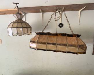 Vintage pool table light and chandelier 