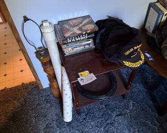 dvd's on small table