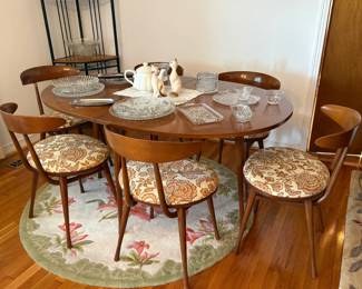 mid century dining table and chairs $800.00