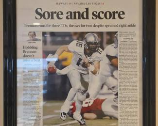 BCD030 - Framed Reprint Of The Honolulu Advertiser Football Sunday September 16, 2007
