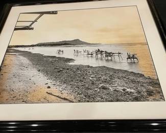 BCD087 - Framed Vintage Photo Of Ala Moana Beach With Diamond Head