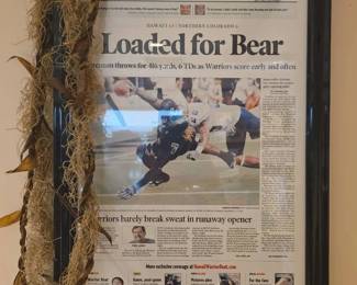 BCD029 - Framed Reprint Of The Honolulu Advertiser Football Sunday September 2, 2007