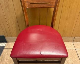 BCD043 - Waymar Solid Wood Chair with Red Vinyl Seat