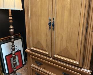 Pine Cabinet, Vintage Floor Lamp