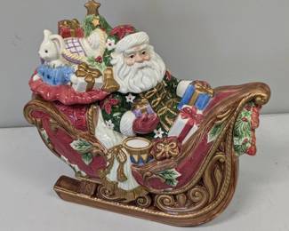 Lot 263: Fitz and Floyd Santa's Sleigh cookie jar