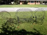 Vintage Mid Century Peacock Wrought Iron Patio Set
