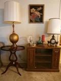 Mersman harp table and several retro lamps