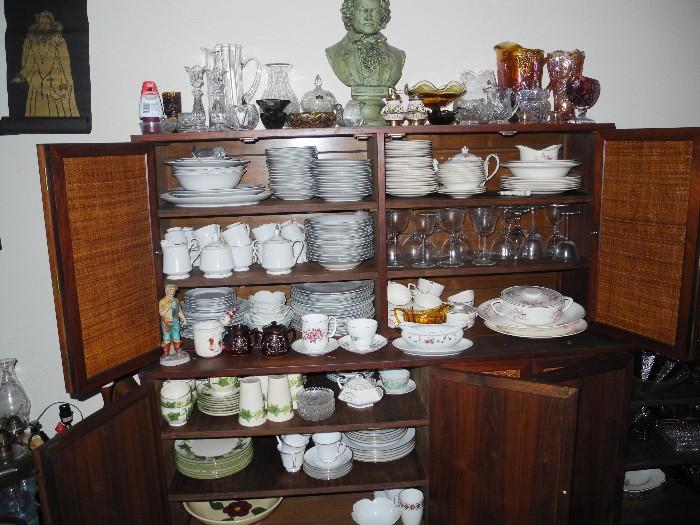 Only a portion of the china sets here!
