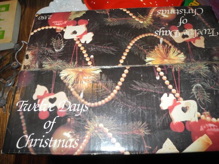 Full set of 12 days of Christmas glassware