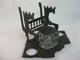 Victorian inkwell and pen rest