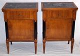 Lot#80, EMPIRE STYLE, MAHOGANY, END TABLES, PAIR, H 28", W 19", D 14"Top one is oval and two others are square.