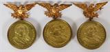 Lot#159, CLEVELAND CAMPAIGN MEDALS 1888 THREE,Cleveland and Thurman campaign medals for 1880 with brass eagle hangers. Three.