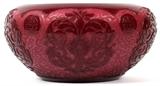 Lot#1001, STEUBEN ACID CUT-BACK PLUM JADE GLASS 'CANTON' BOWL, H 4", DIA 8"Acid cut-back plum jade glass bowl with motif of Asian medallions.  Not signed.  Circa 1920s.  Reference: "The Glass of Frederick Carder", Paul V. Gardner, copyright 1971, Crown Publishers, New York, plate XXVII, B.
