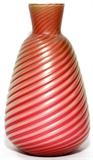 Lot#1095, STEVENS & WILLIAMS POMPEIAN SWIRL GLASS VASE, H 8", DIA 4 1/2"Rubena coloring with Pompeian swirl about.  Not signed.