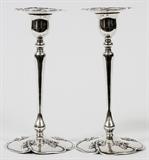 Lot#1178, SHREVE & CO. STERLING CANDLESTICKS, PAIR, H 7"Weighted sterling silver candlesticks with iris motif.