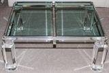 Lot#1323, CONTEMPORARY LUCITE COCKTAIL TABLE, H 15", W 35", D 28": Made in Texas. Good condition jw