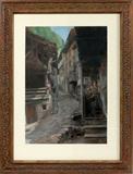 Lot#2012, LÉON AUGUSTIN LHERMITTE (FRENCH 1844-1925), PASTEL, STREET SCENE WITH LADIES, H 24", W 17"Signed lower right; framed.
