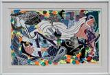 Lot#2016, FRANK STELLA, COLOR LITHOGRAPH, ETCHING, AQUATINT, SCREENPRINT & RELIEF, 1993, H 47", L 75""Monstrous Pictures of Whales"; pencil signed, dated '93, marked "AP 6" lower left center…..stamped lower right…(from Moby Dick Engravings).  Framed.  Frank Stella (American Stella b. 1936).
