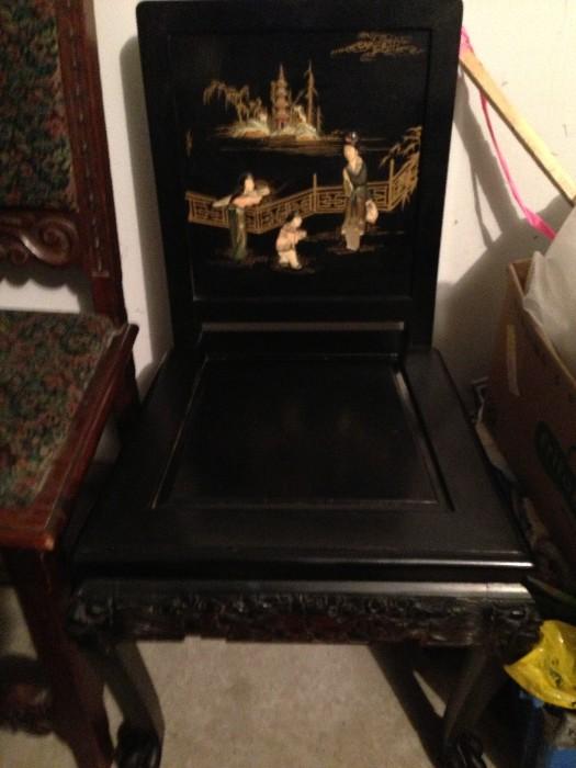 Hand Carved Chair - Oriental